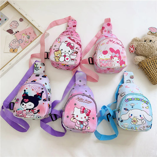 Borse a tracolla per bambini immagini cartoni animati. Borsa versatile alla moda, colori e immagino assortite.