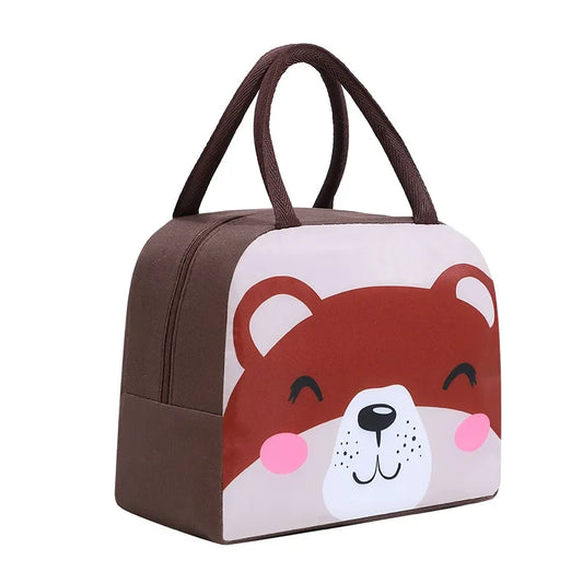 Borsa termica isolante porta vivande per bambini con immagini simpatici animali. Figure e colori a scelta.