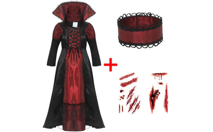 Costume per carnevale, halloween, da vampiro per ragazze, misure a scelta.