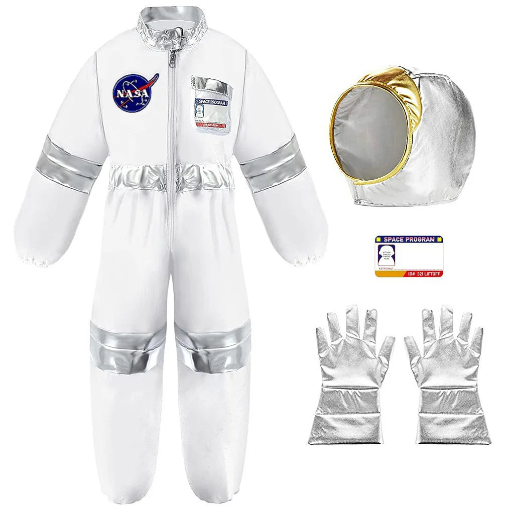 Abito carnevale da astronauta. Completo di casco, colori a scelta, ideale per carnevale, cosplay, feste.