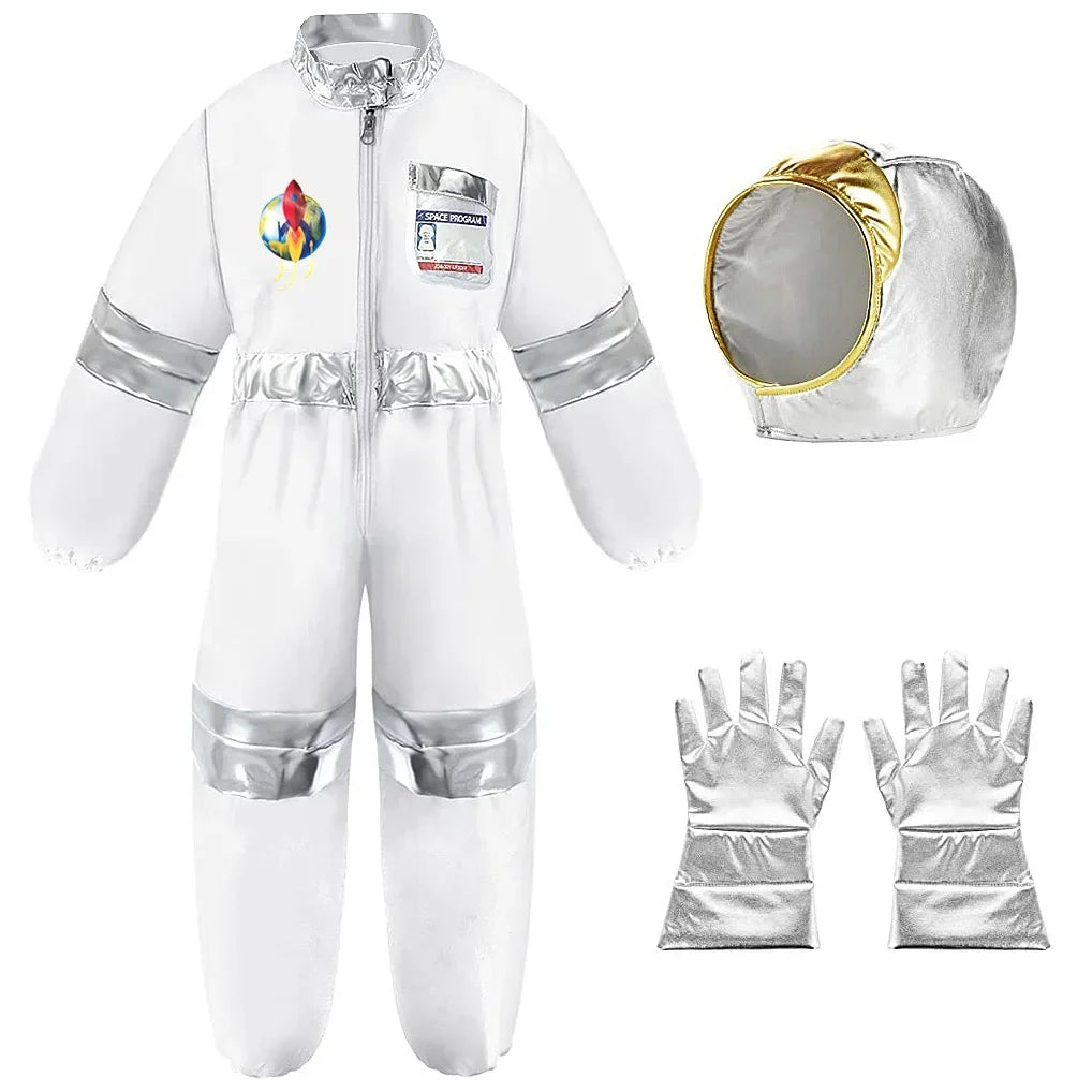 Abito carnevale da astronauta. Completo di casco, colori a scelta, ideale per carnevale, cosplay, feste.