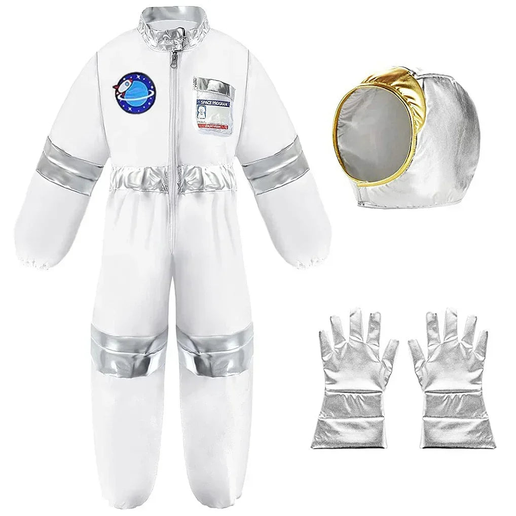 Abito carnevale da astronauta. Completo di casco, colori a scelta, ideale per carnevale, cosplay, feste.