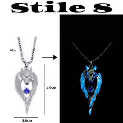 Luminous Dragon Necklace Glowing Night Fluorescence Antique Vintage Glow In The Dark for Men Women Gift Party Halloween Day Club