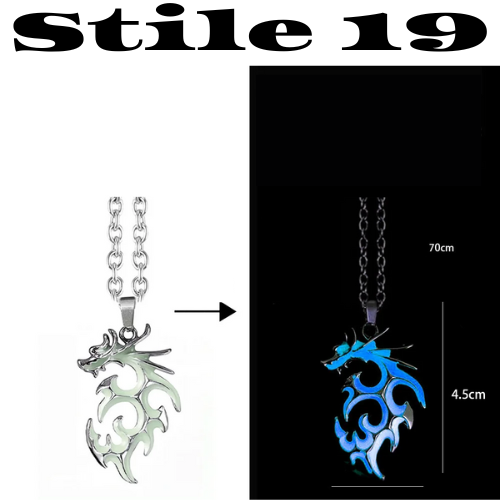 Luminous Dragon Necklace Glowing Night Fluorescence Antique Vintage Glow In The Dark for Men Women Gift Party Halloween Day Club