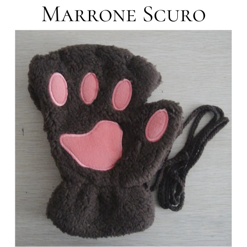 Cartoon Cute Cat Claw Paw Gloves Women Plush Mittens Warm Soft Plush Short Fingerless Fluffy Bear Cat Gloves Costume Half Finger