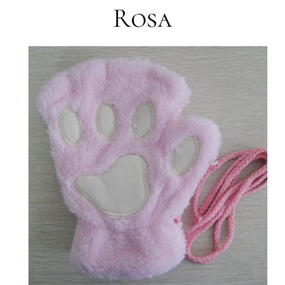 Cartoon Cute Cat Claw Paw Gloves Women Plush Mittens Warm Soft Plush Short Fingerless Fluffy Bear Cat Gloves Costume Half Finger