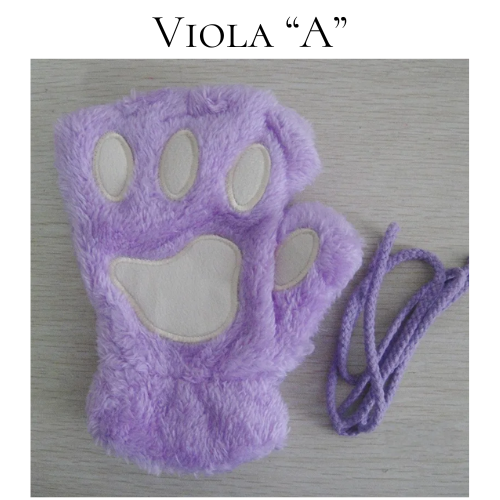 Cartoon Cute Cat Claw Paw Gloves Women Plush Mittens Warm Soft Plush Short Fingerless Fluffy Bear Cat Gloves Costume Half Finger