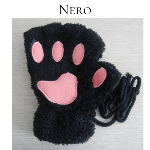 Cartoon Cute Cat Claw Paw Gloves Women Plush Mittens Warm Soft Plush Short Fingerless Fluffy Bear Cat Gloves Costume Half Finger